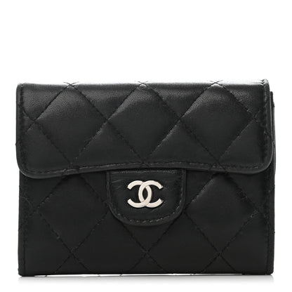 Chanel Lambskin Quilted Flap Card Holder Wallet Black 1 of 7