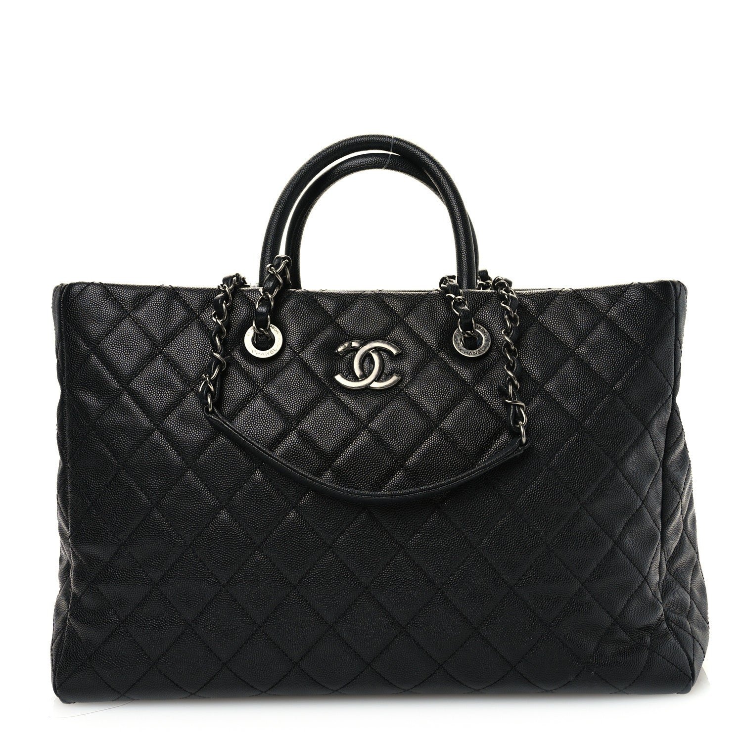 Chanel Caviar Quilted Large Coco Handle Shopping Tote Black 1 of 11