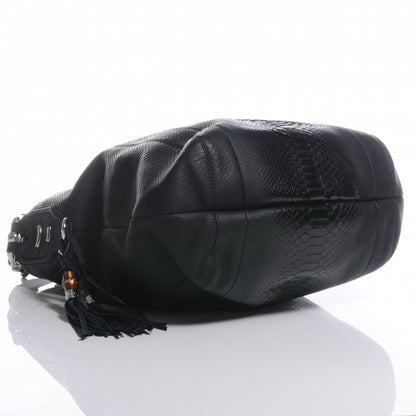 Gucci Python Large Techno Tag Hobo Black 4 of 7