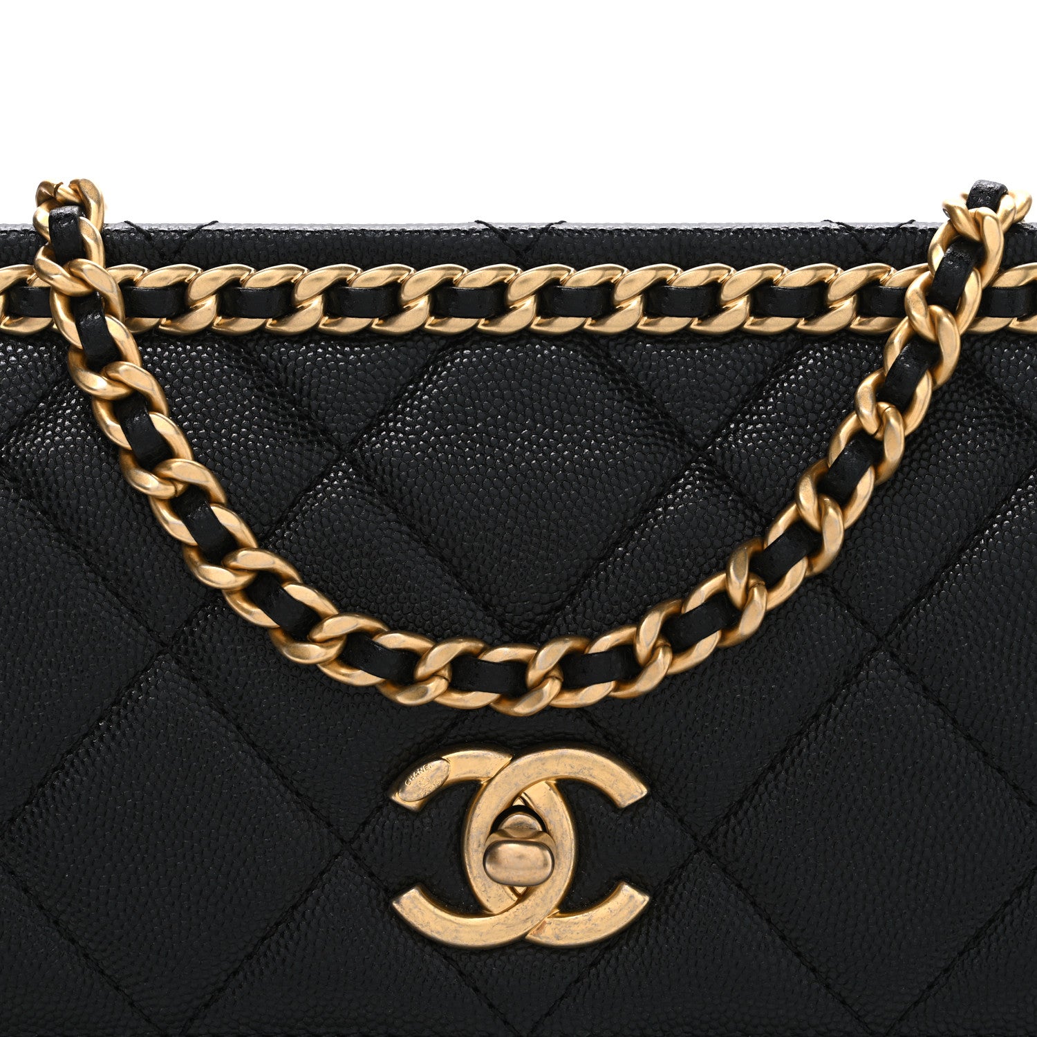 Chanel Caviar Quilted Chain Frame Flap Black 8 of 10