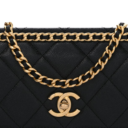 Chanel Caviar Quilted Chain Frame Flap Black 8 of 10