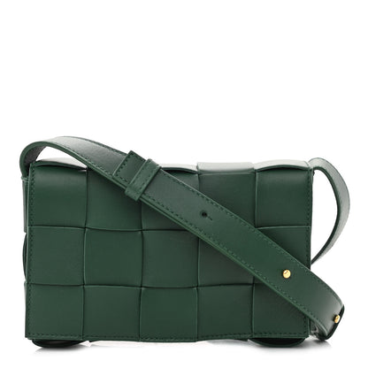 Bottega Veneta Lambskin Maxi Intrecciato Small Cassette Crossbody Bag Raintree 1 of 10