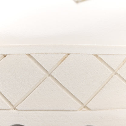 Chanel Lambskin Quilted Lace Up Wedge Combat Boots 37.5 White 15 of 18