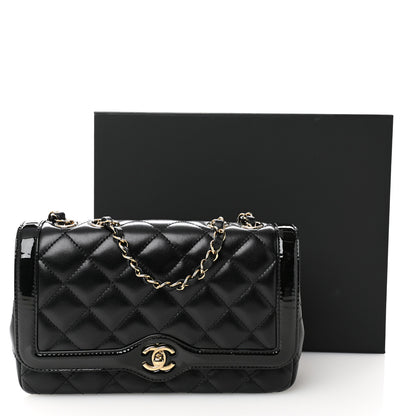 Chanel Lambskin Patent Calfskin Quilted Small Flap Bag Black 11 of 11