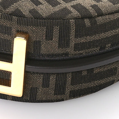 Fendi Fabric Jacquard Vitello Grace FF 1974 Mini Fendigraphy Hobo Bag Tobacco Moro Ebano 10 of 11