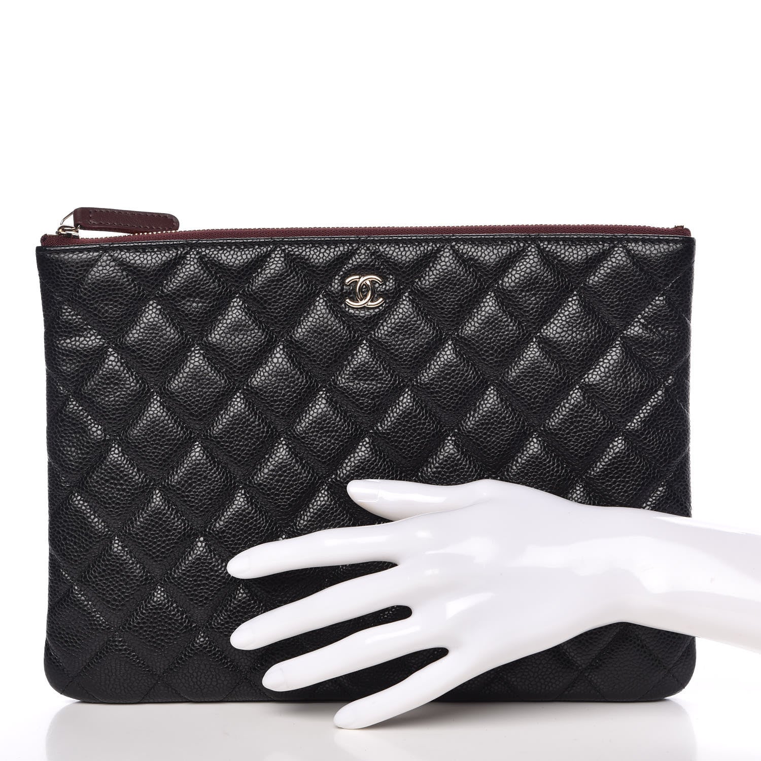 Chanel Caviar Quilted Medium Cosmetic Case Black 2 of 8