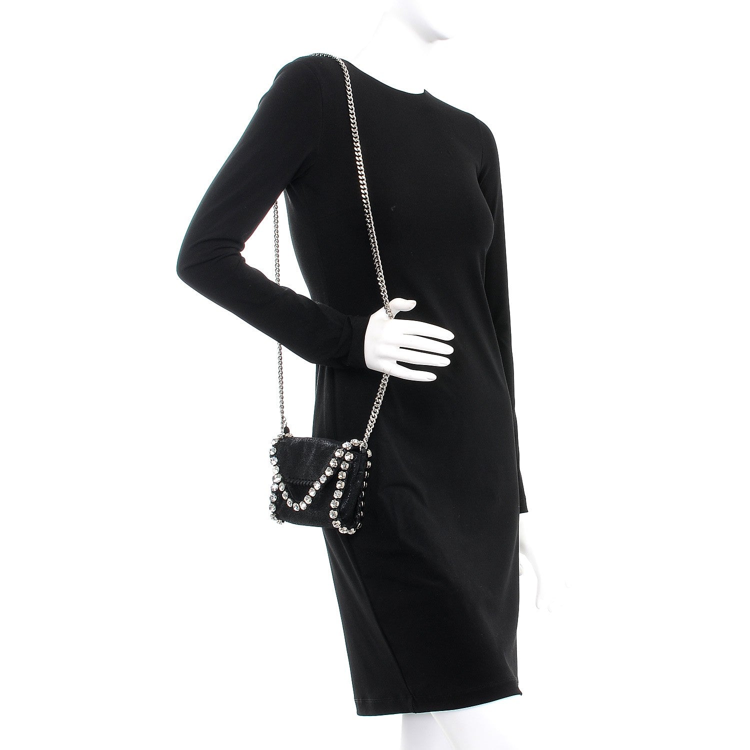 Stella McCartney Shaggy Deer Tiny Falabella Crystal Crossbody Black 2 of 12