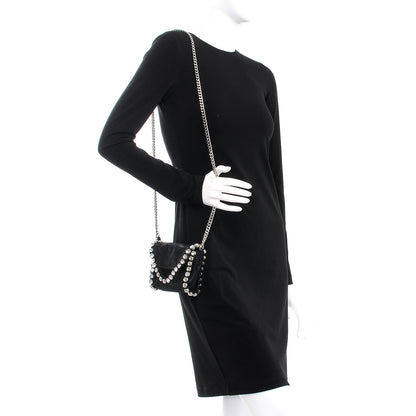 Stella McCartney Shaggy Deer Tiny Falabella Crystal Crossbody Black 2 of 12