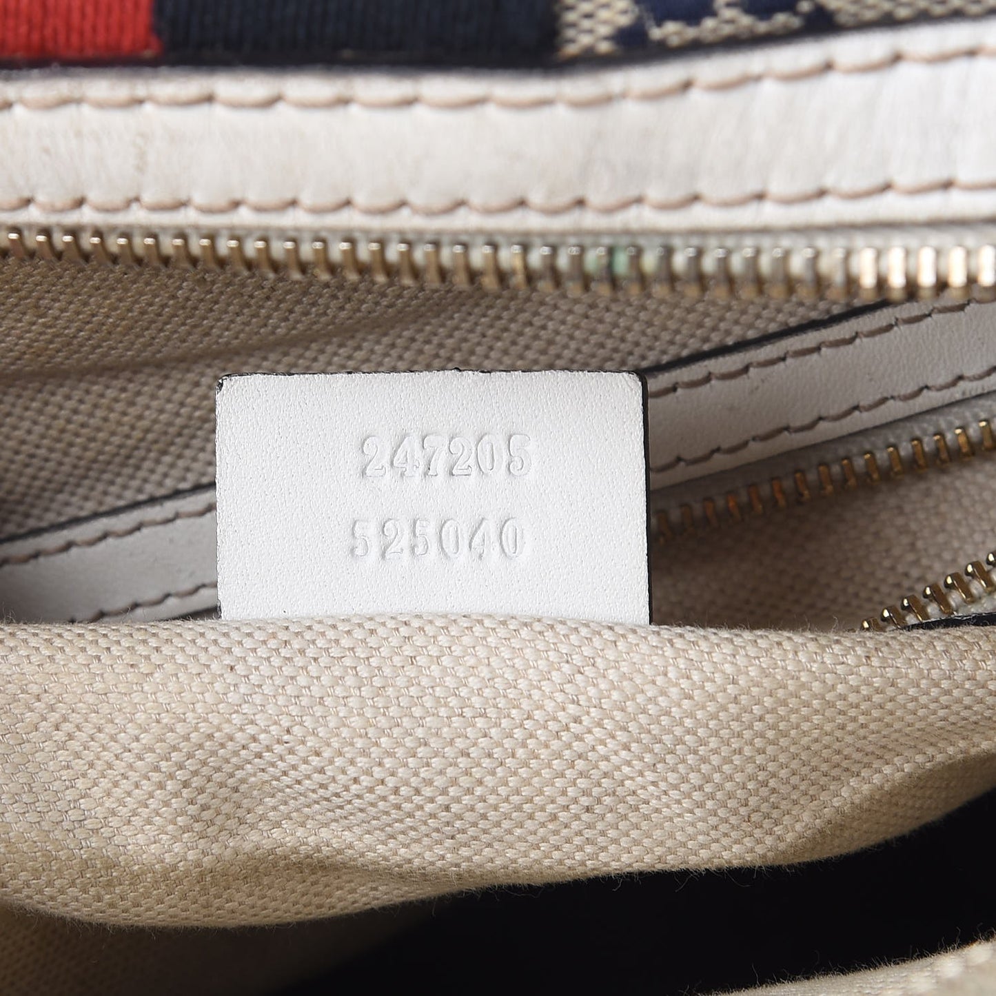 Monogram Selleria Calfskin Vintage Web Medium Boston Beige Blue Mystic White