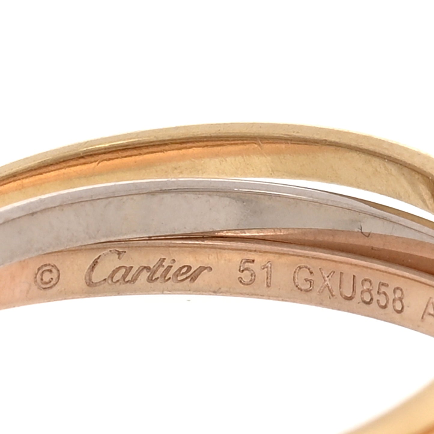 18K Pink Yellow White Gold Extra Small Les Must De Cartier Trinity Ring 51 5.75
