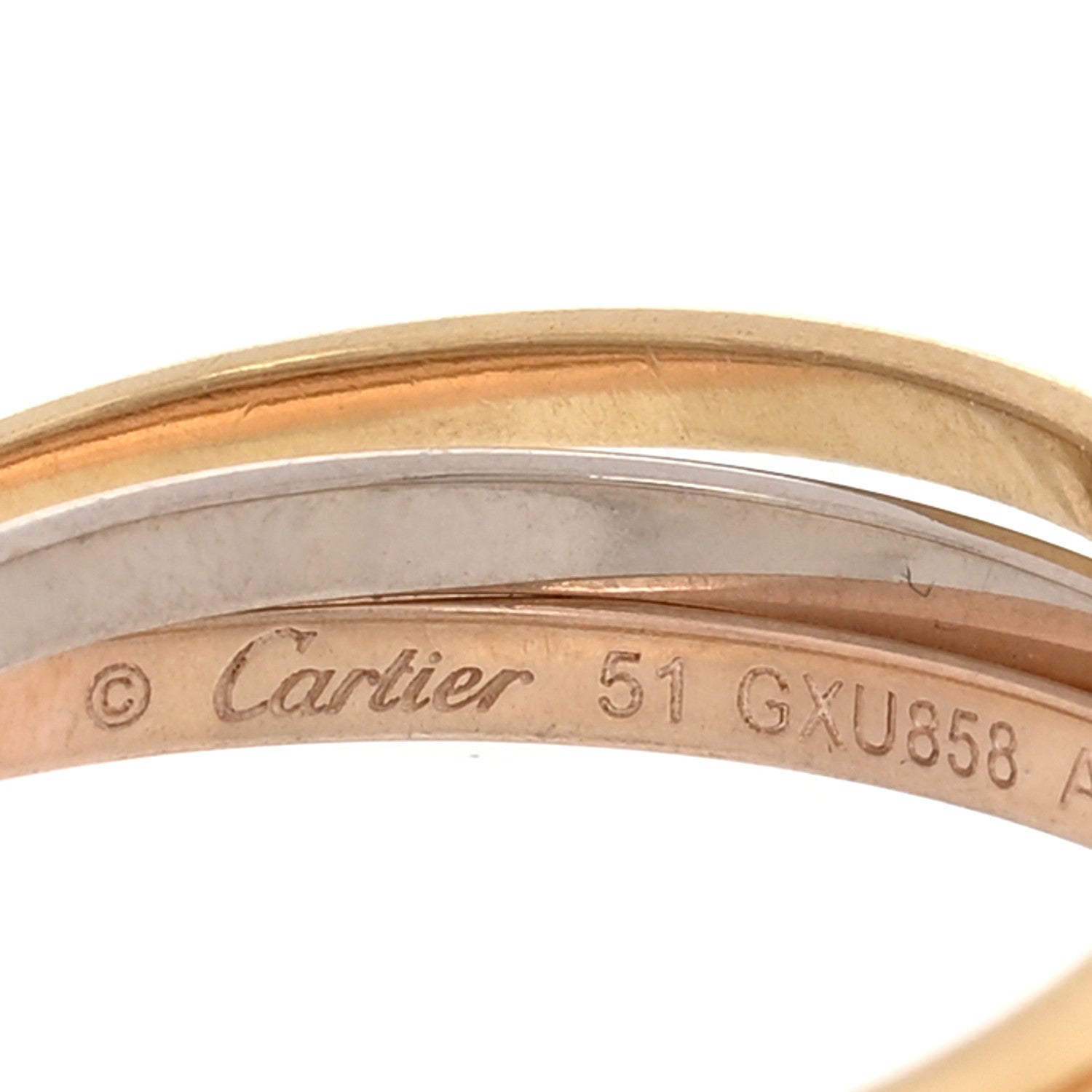 Cartier 18K Pink Yellow White Gold Extra Small Les Must De Cartier Trinity Ring 51 5.75 4 of 6