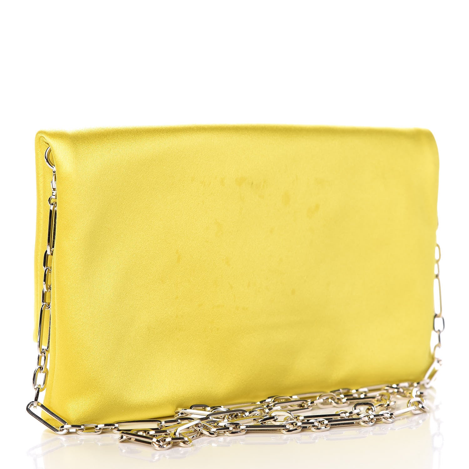 Jimmy Choo Satin Crystal Titania Clutch Fluo Yellow 3 of 9