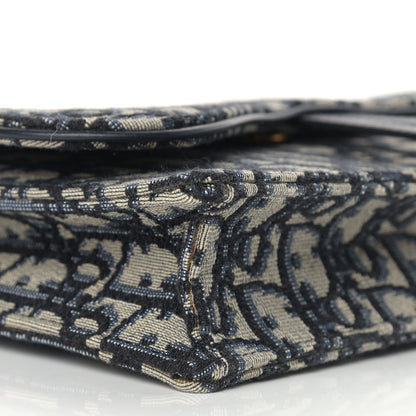 Christian Dior Oblique Saddle Chain Pouch Blue 8 of 10