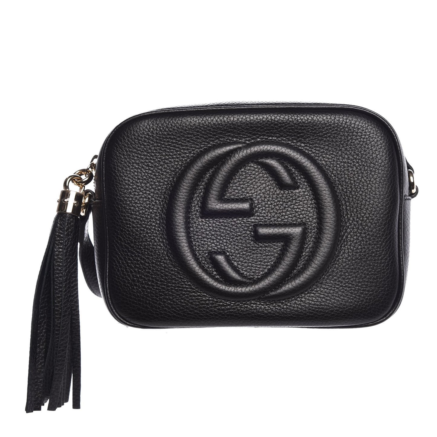 Pebbled Calfskin Small Soho Disco Bag Black