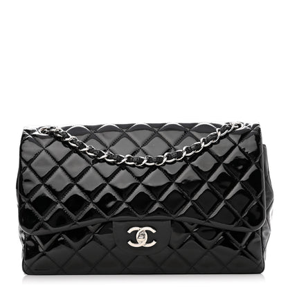 Chanel Patent Quilted Jumbo Double Flap Black 1 of 14