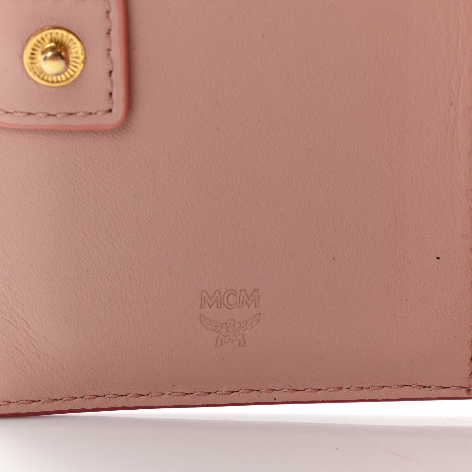 MCM Grained Calfskin Mina Mini Wallet Pink Blush 6 of 9