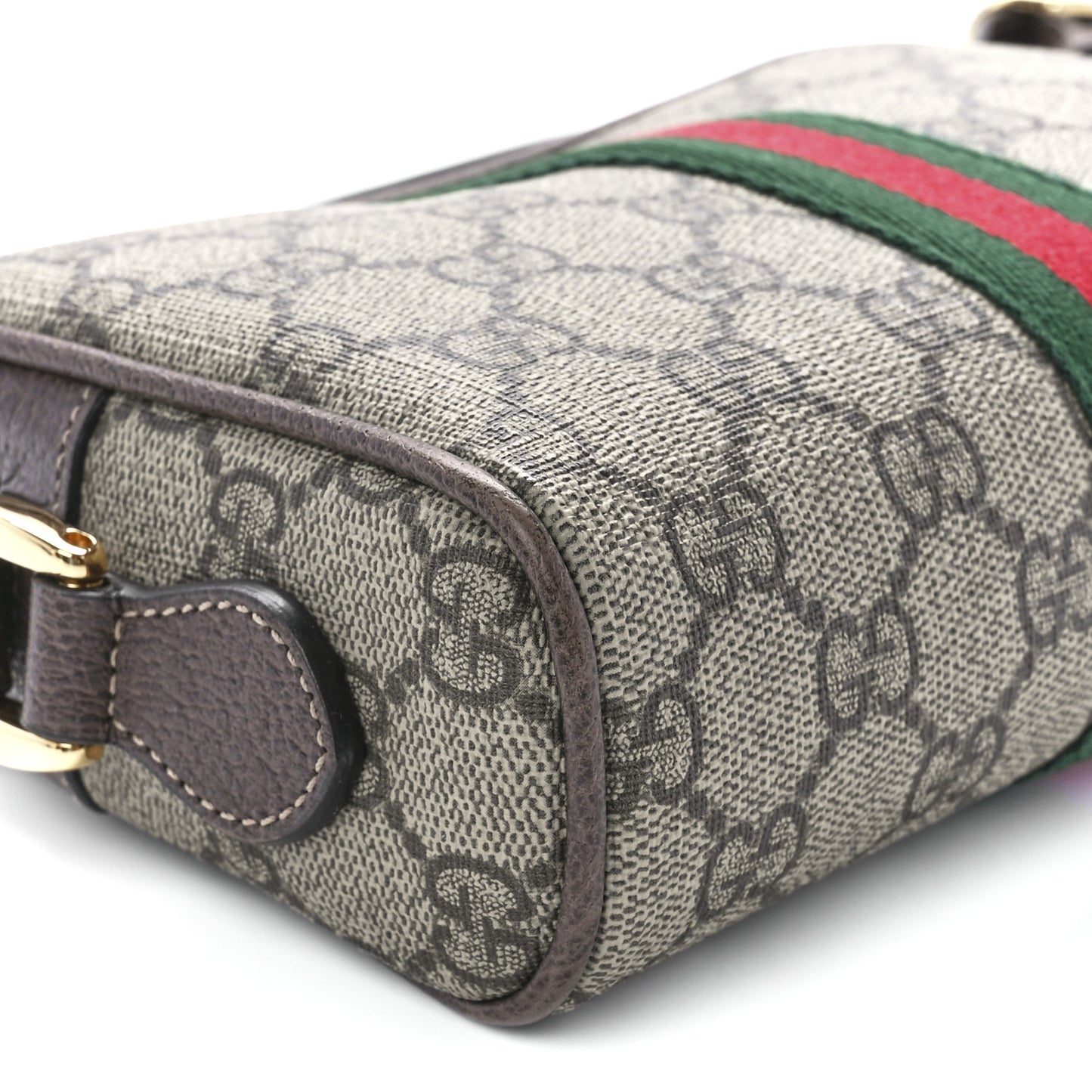 GG Supreme Monogram Web Mini Ophidia Shoulder Bag Brown