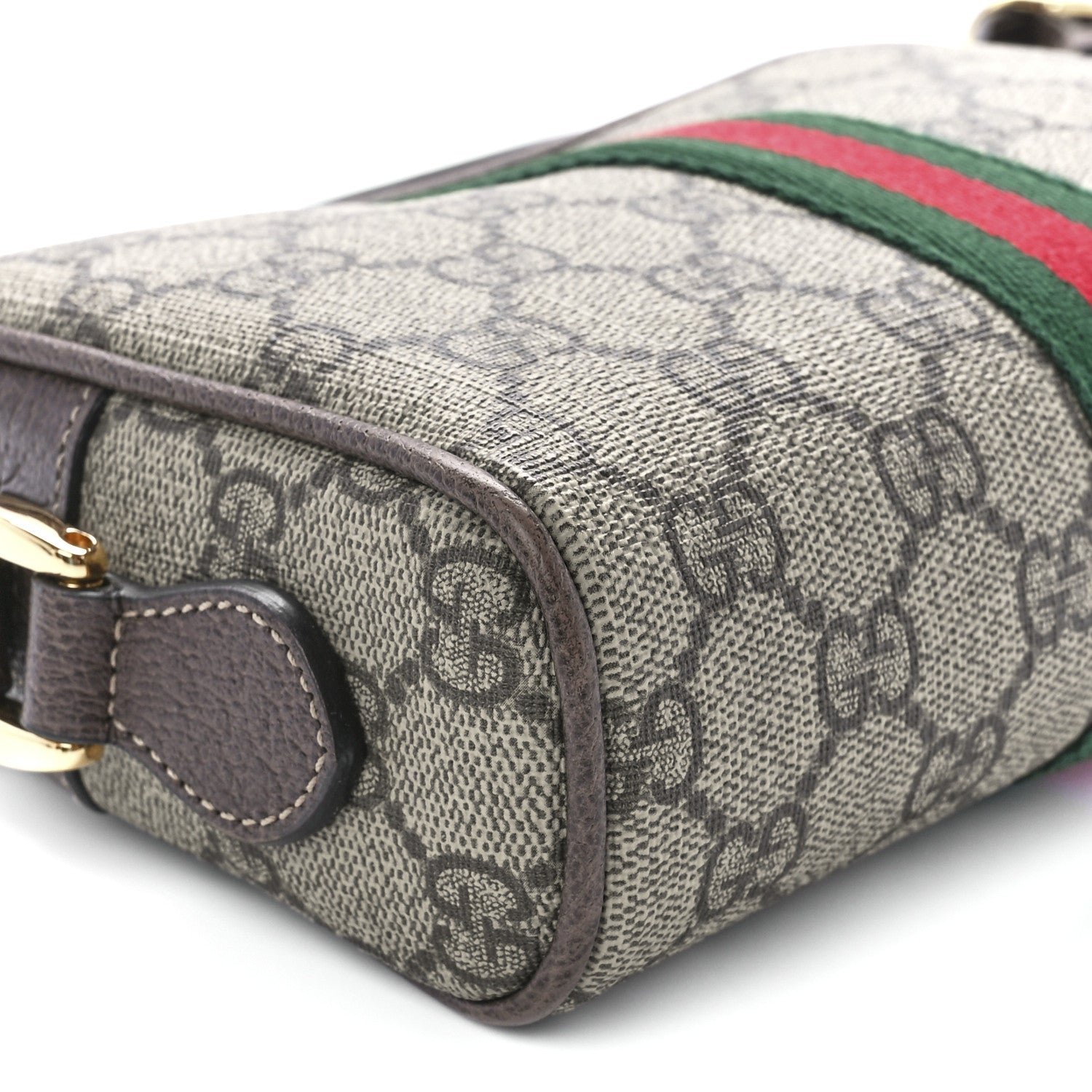 Gucci GG Supreme Monogram Web Mini Ophidia Shoulder Bag Brown 10 of 12