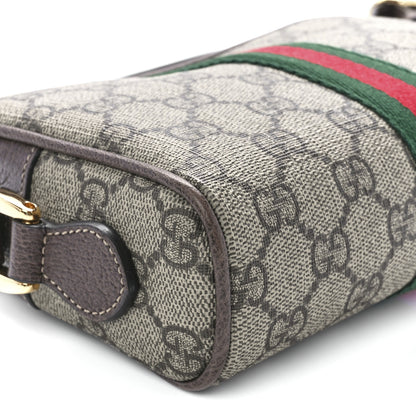Gucci GG Supreme Monogram Web Mini Ophidia Shoulder Bag Brown 10 of 12