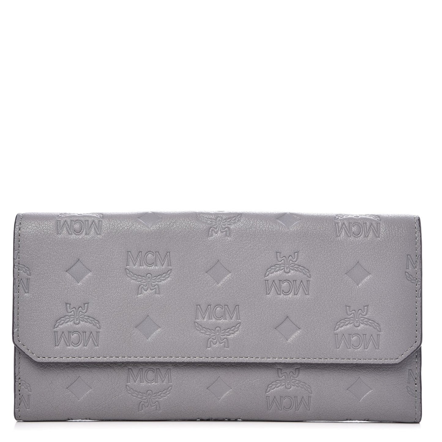 Calfskin Signature Monogram Klara Flap Wallet Grey