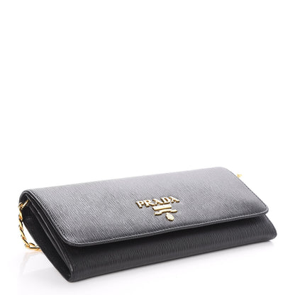 Prada Vitello Move Chain Wallet Black 4 of 7