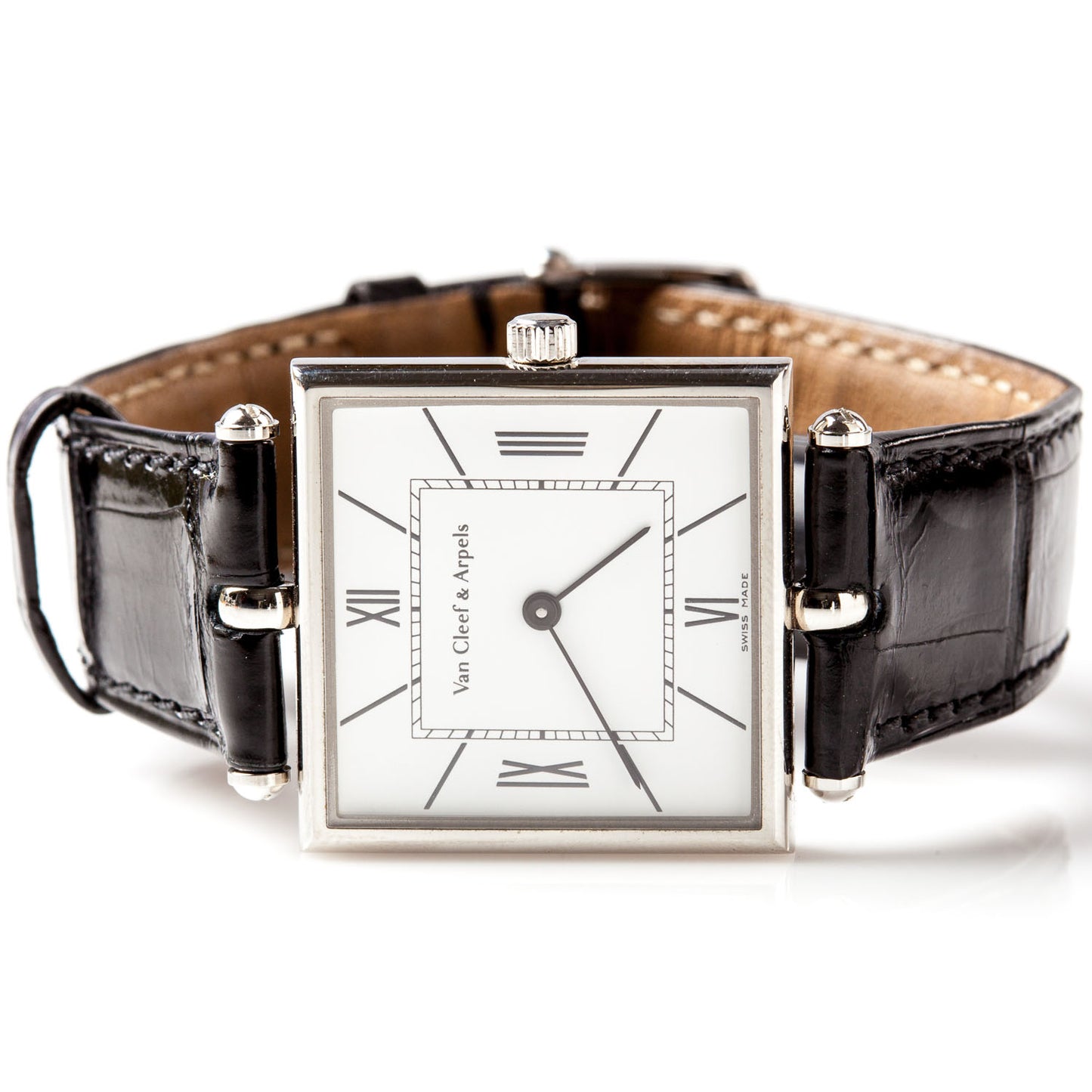 Stainless Steel Alligator 27mm Classic Square Quartz Watch