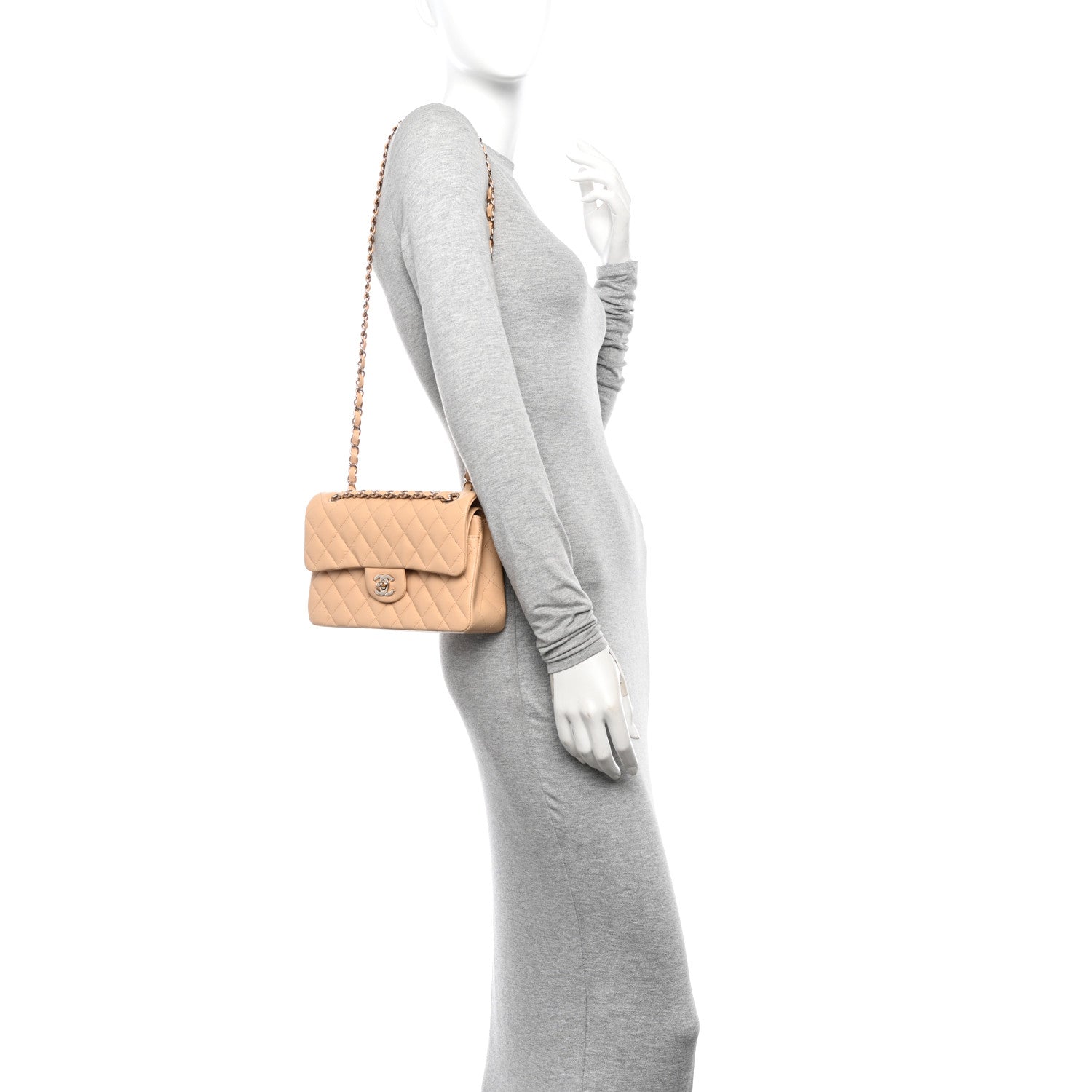 Chanel Lambskin Quilted Small Double Flap Beige 2 of 11