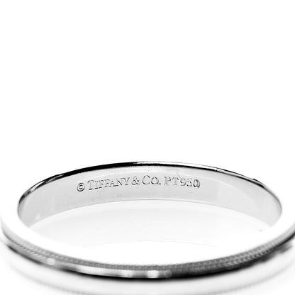 Tiffany Platinum 3mm Milgrain Wedding Band Ring 56 7.75 3 of 3