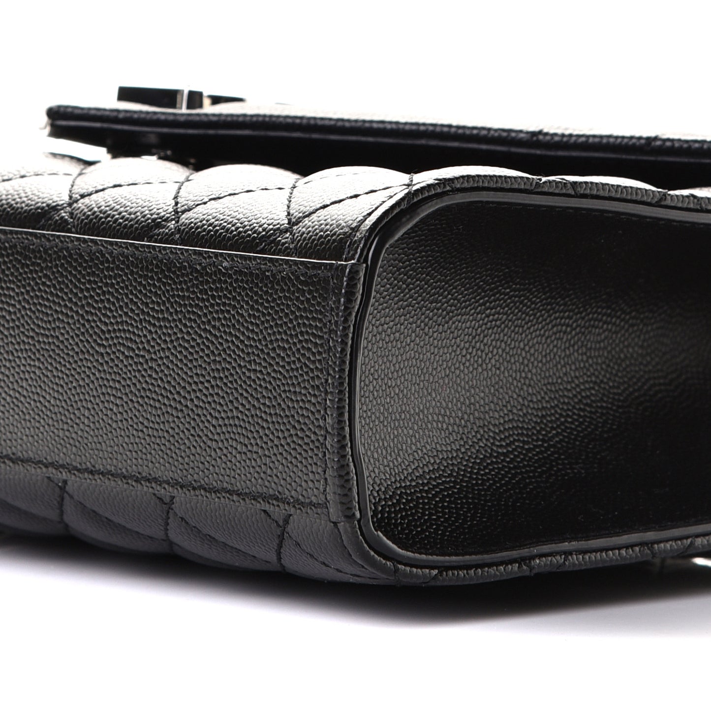 Grain De Poudre Textured Mixed Matelasse Triquilt Medium Monogram Satchel Black