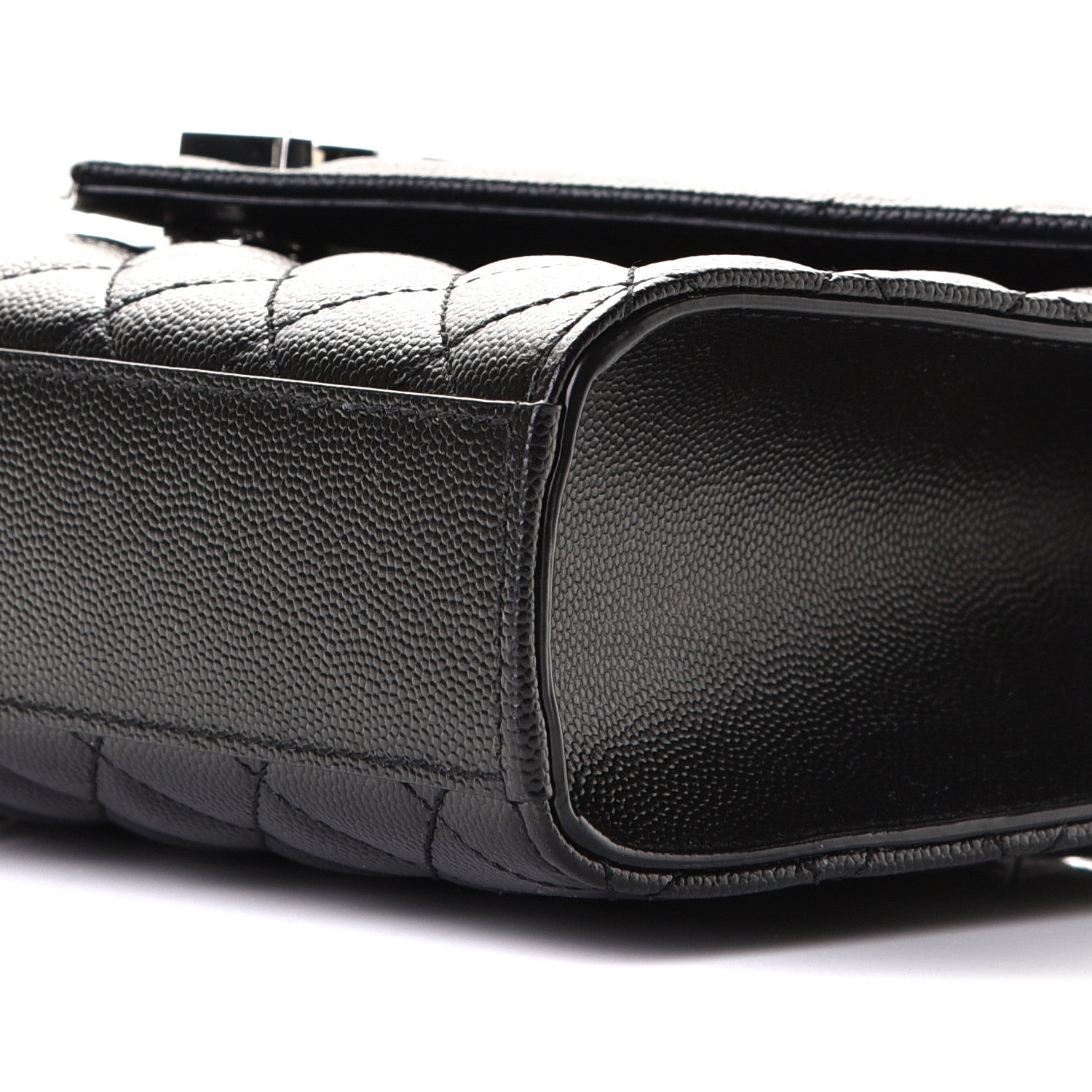 Saint Laurent Grain De Poudre Textured Mixed Matelasse Triquilt Medium Monogram Satchel Black 7 of 7