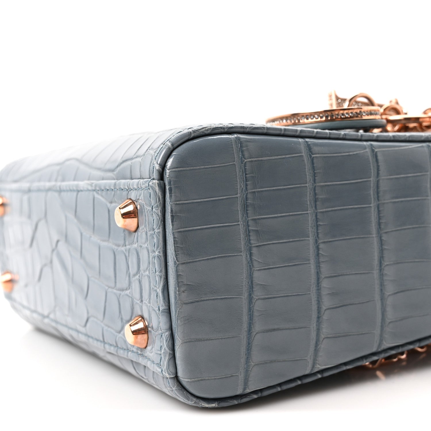 Christian Dior Alligator Crystal Mini Lady Dior Blue 10 of 10