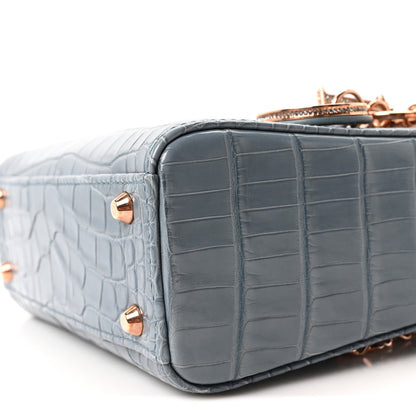 Christian Dior Alligator Crystal Mini Lady Dior Blue 10 of 10