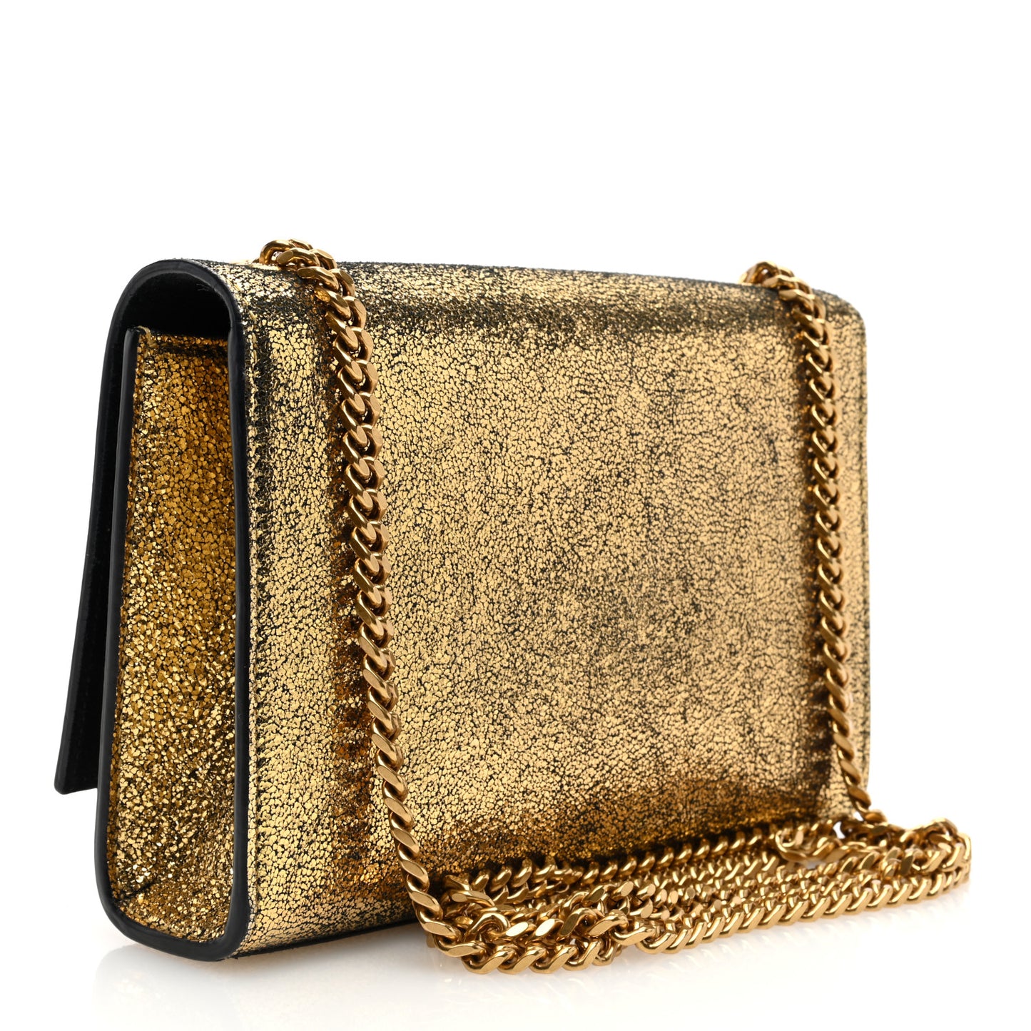 Metallic Calfskin Small Classic Monogram Kate Satchel Oro