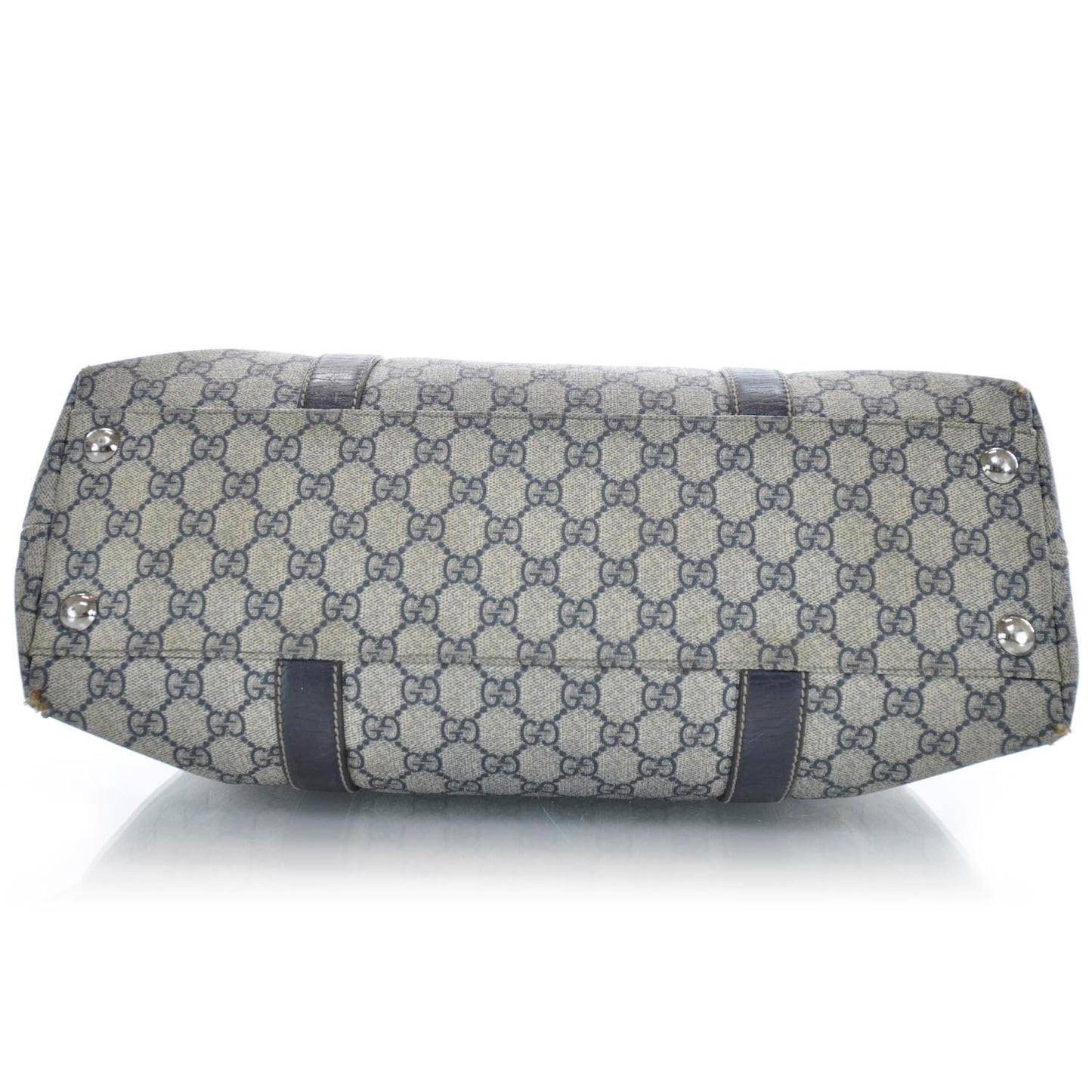 Coated Canvas Monogram Tote Navy
