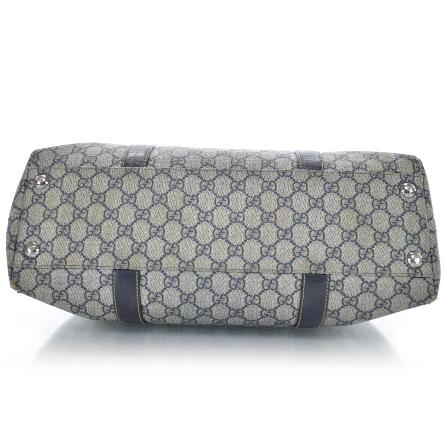 Gucci Coated Canvas Monogram Tote Navy 6 of 12