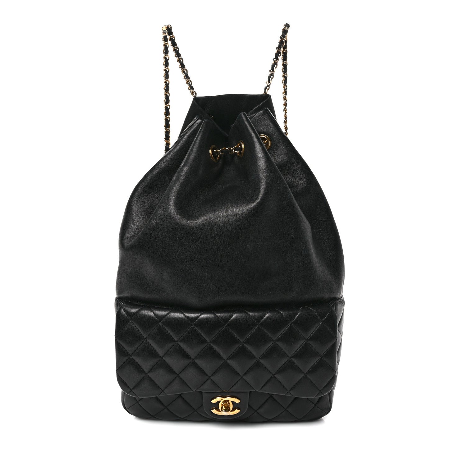 Lambskin Quilted Large In Seoul Backpack Black