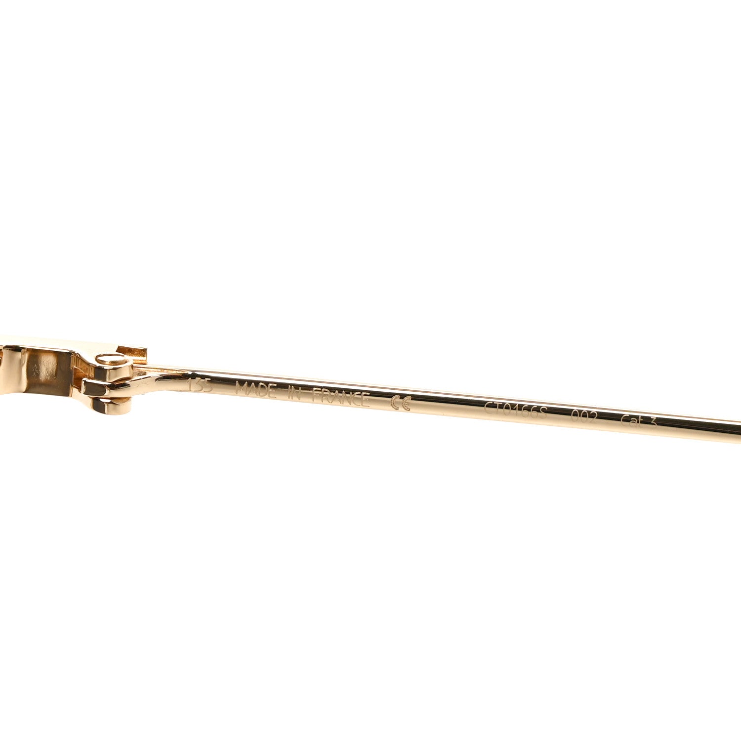 Cartier Santos De Cartier Aviator Sunglasses CT0166S Gold 6 of 7