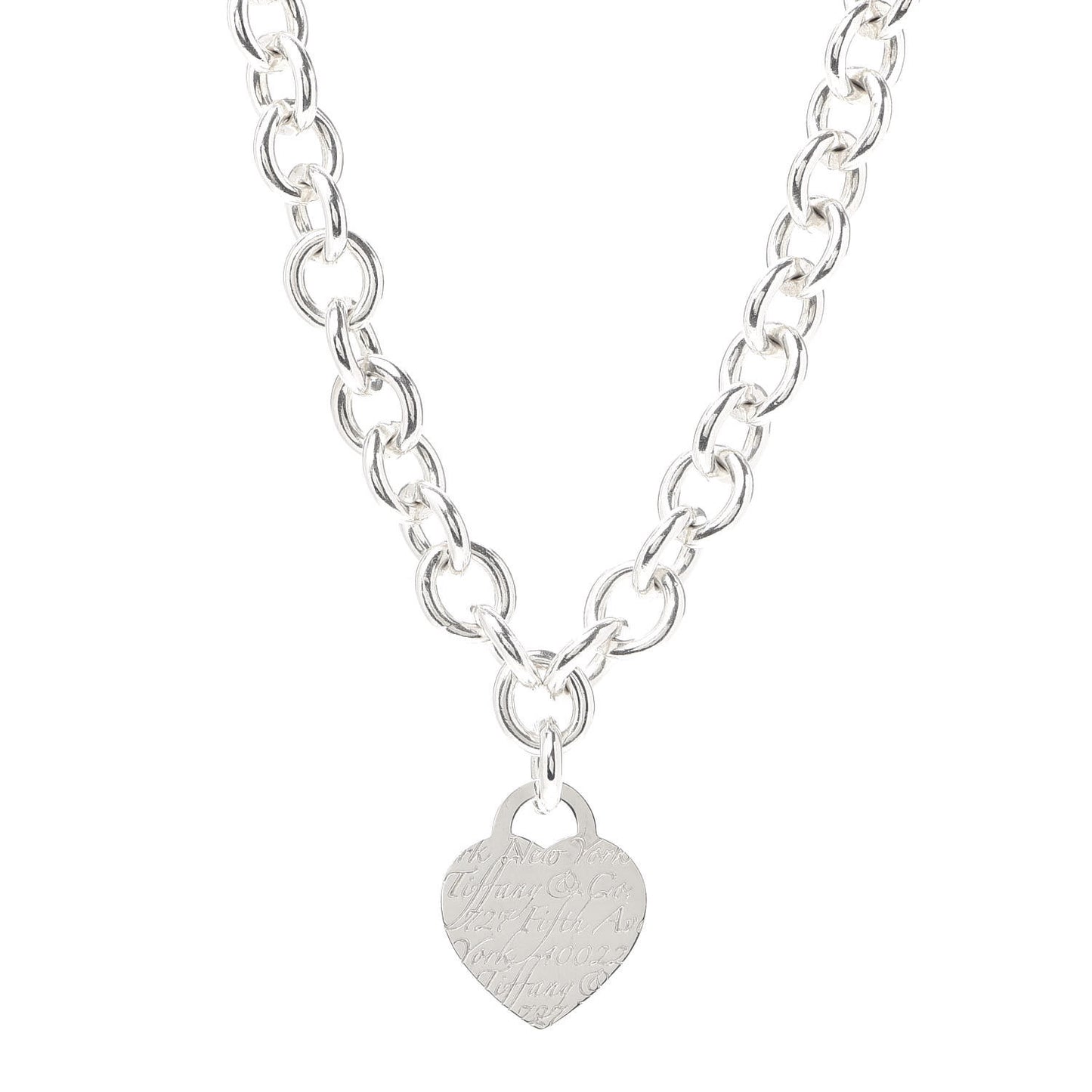 Sterling Silver Notes Heart Tag Necklace