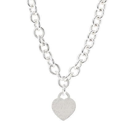 Tiffany Sterling Silver Notes Heart Tag Necklace 1 of 5