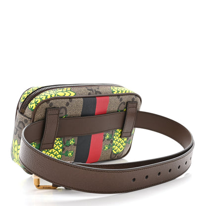 Gucci Maxi GG Supreme Monogram Pineapple Textured Dollar Calfskin Small Retro Interlocking G Belt Bag 100 40 Beige Ebony Green Pink New Acero 3 of 13