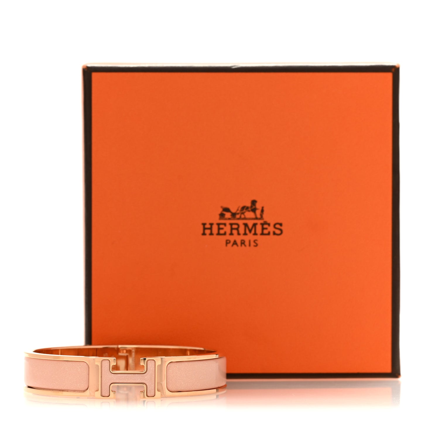 Enamel Glitter Narrow Clic Clac H Bracelet PM Rose Cassata