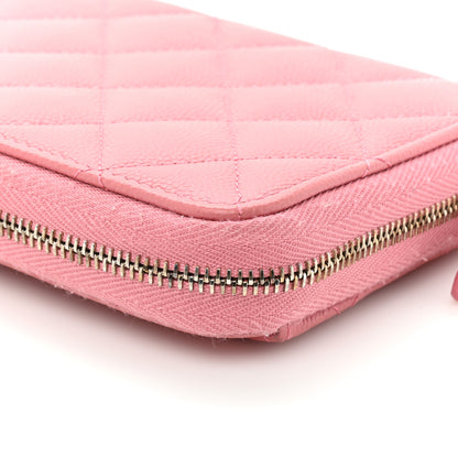 Chanel Caviar Quilted Large Gusset Zip Around Wallet Pink 14 of 19
