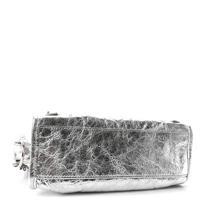 Balenciaga Metallized Arena Lambskin Classic Silver Hardware Le City Mini Silver 4 of 10