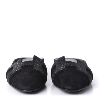 Hermes Suede Goatskin Crystal Roxane Mules 36 Black 2 of 8