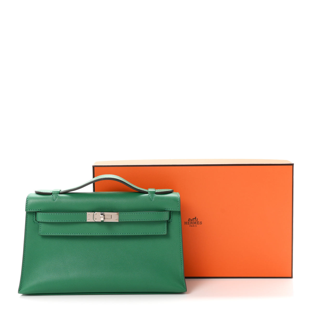 Hermes Swift Kelly Pochette Clutch Vert Vertigo 11 of 11