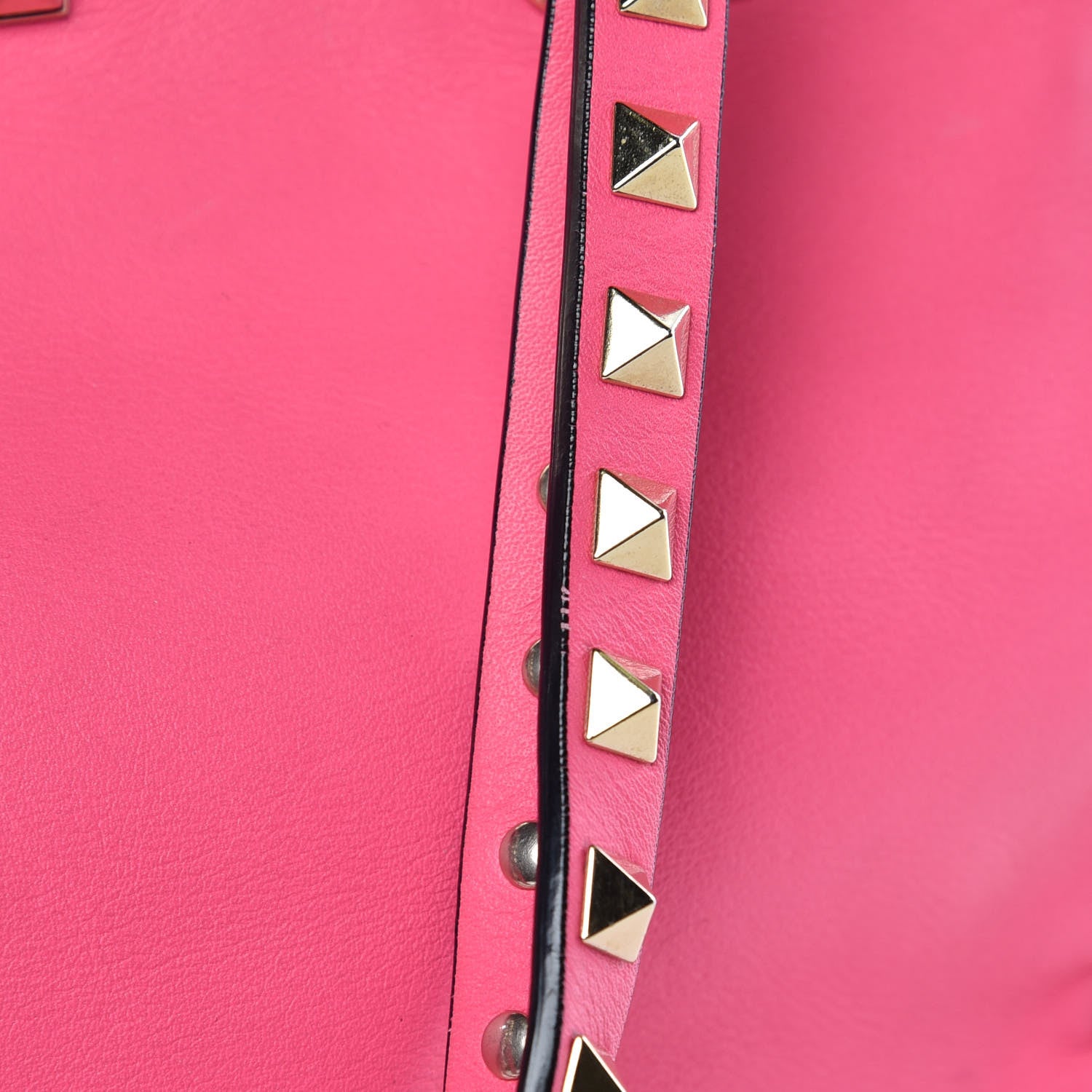 Valentino Garavani Vitello Small Rockstud Tote Fuxia Fluo 9 of 11