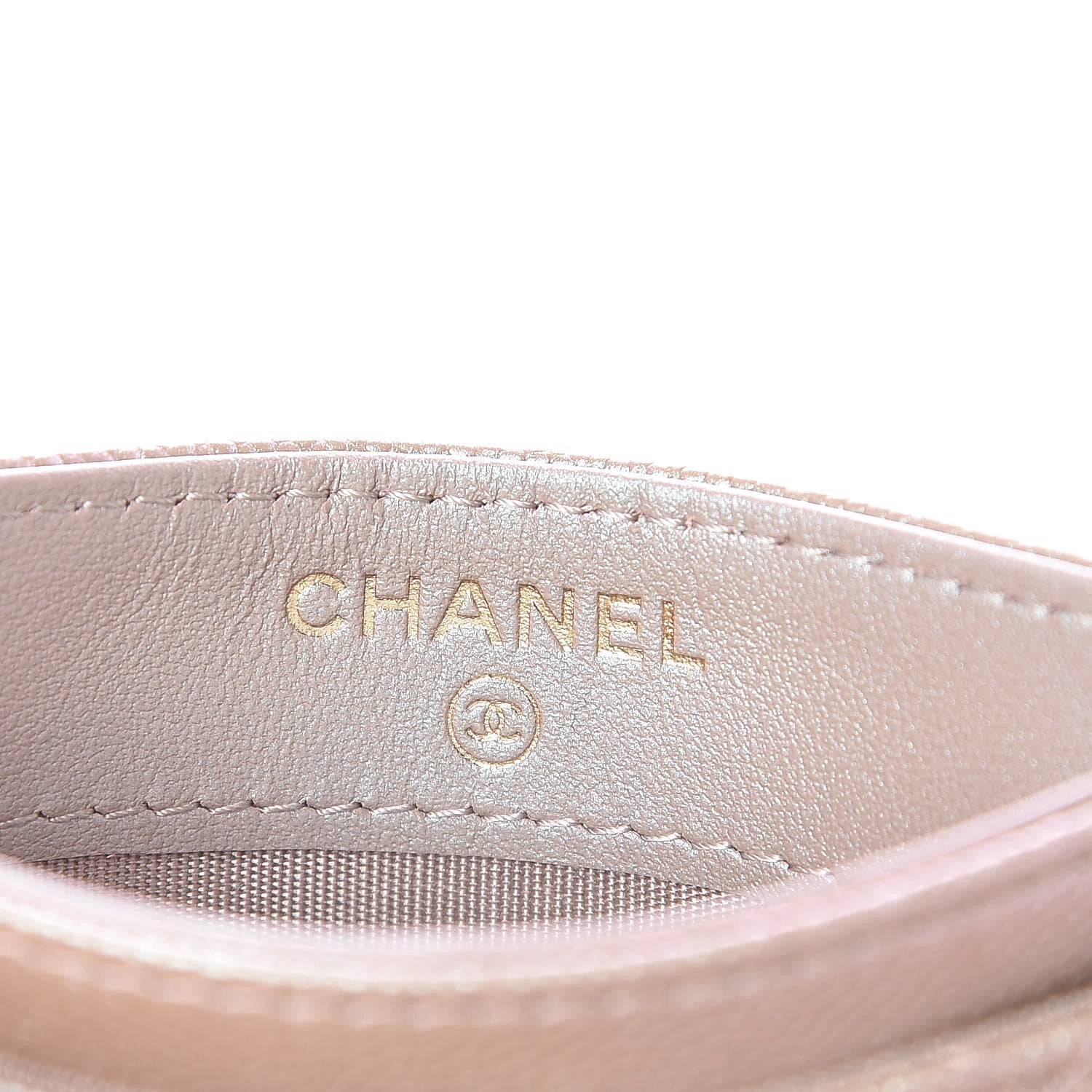 Chanel Iridescent Caviar Quilted Card Holder Beige 6 of 9