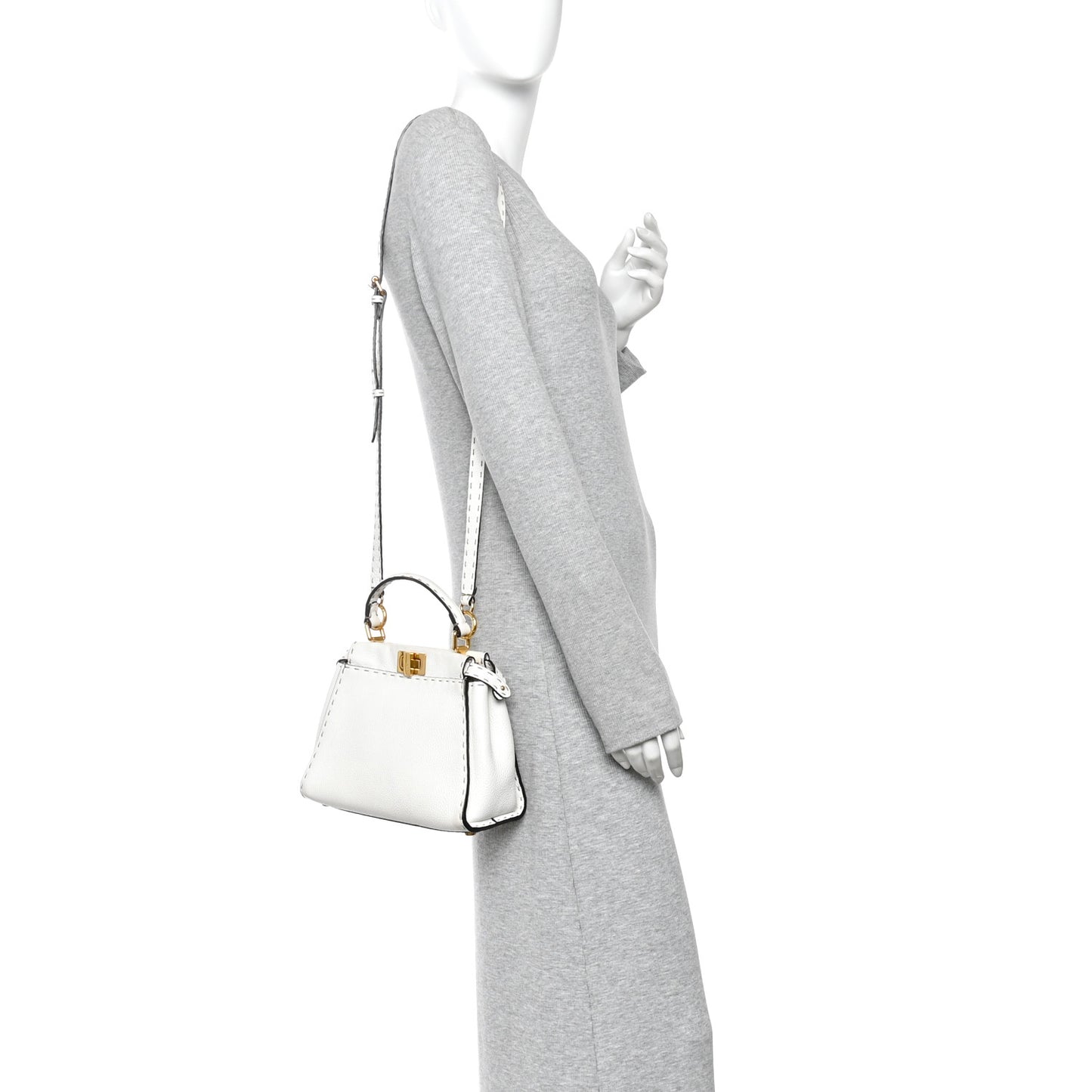 Cuoio Romano Selleria Mini Peekaboo Iconic Satchel White