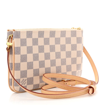Louis Vuitton Damier Azur Double Zip Pochette 3 of 11