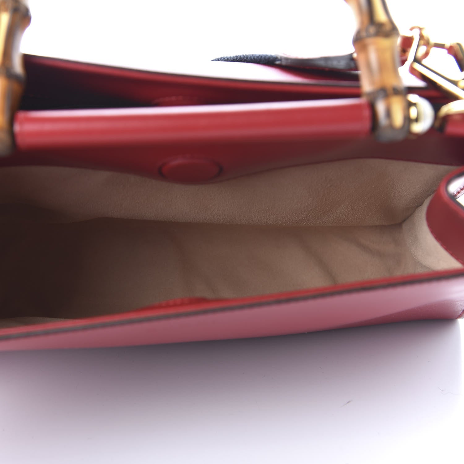 Gucci Nappa Bamboo Web Small Nymphaea Top Handle Bag Hibiscus Red 5 of 10